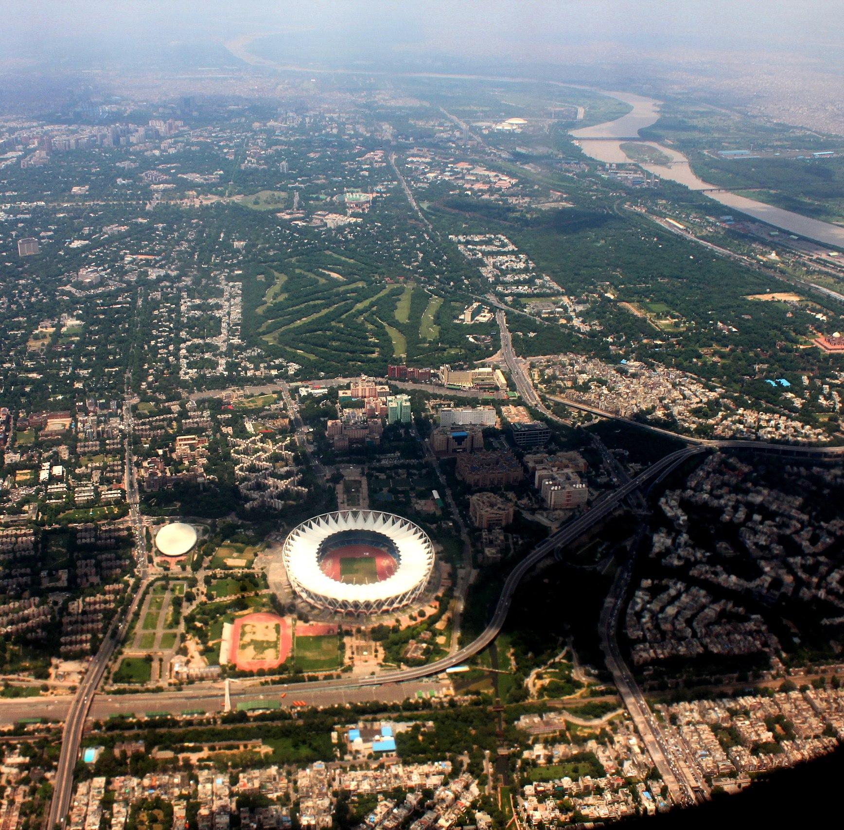 Aerial view of Delhi
