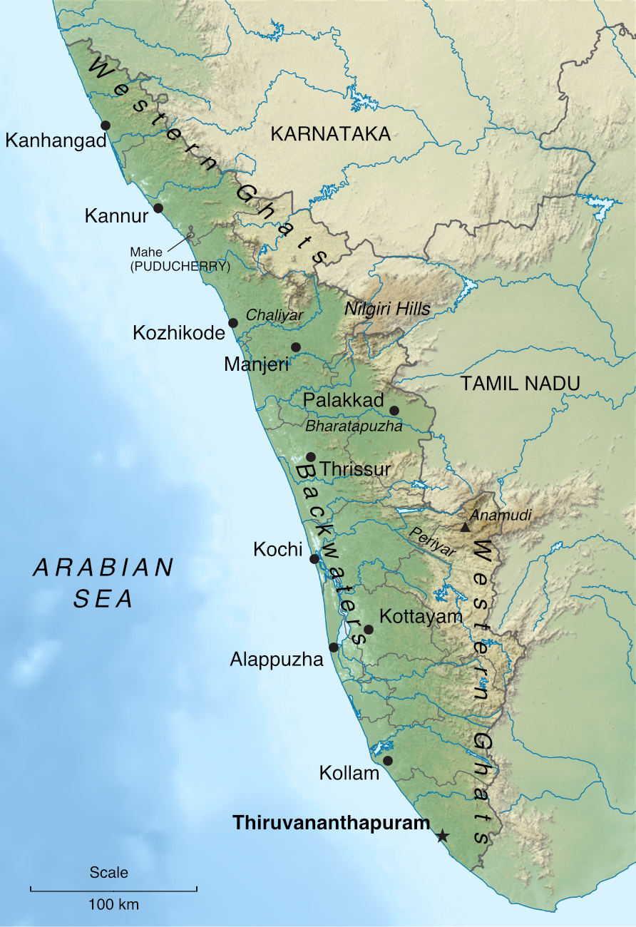 Map of Kerala (★ = state capital)