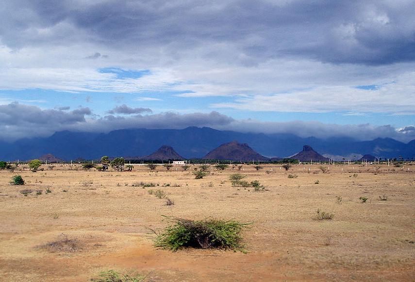 Semi-arid wasteland in the rain shadow of the Western Ghats