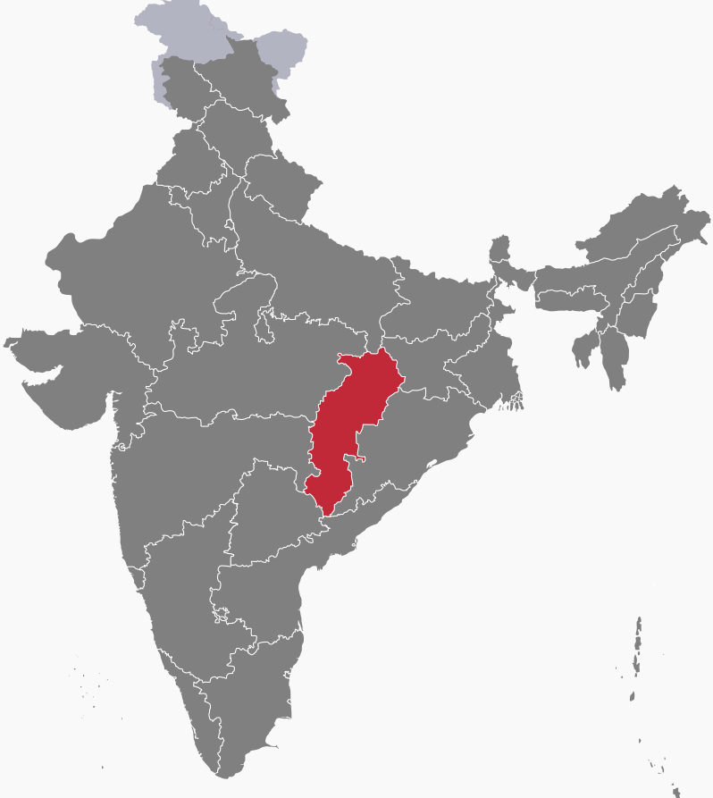 Location of Chhattisgarh