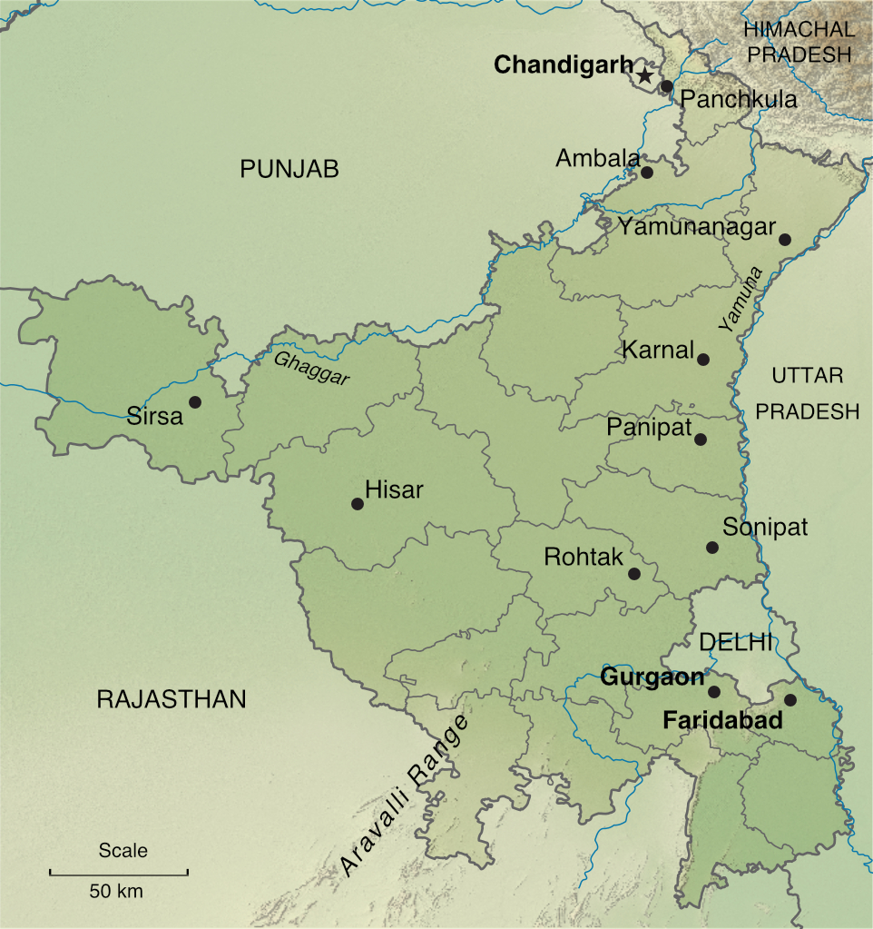 Map of Haryana (★ = state capital)