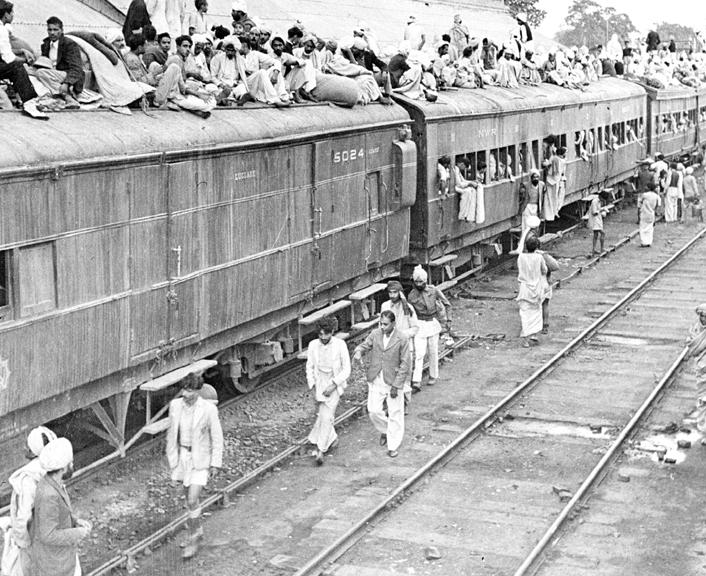 Refugee train at Ambala station, East Punjab, 1947