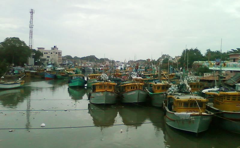 Jetty at Kakinada fishing harbour