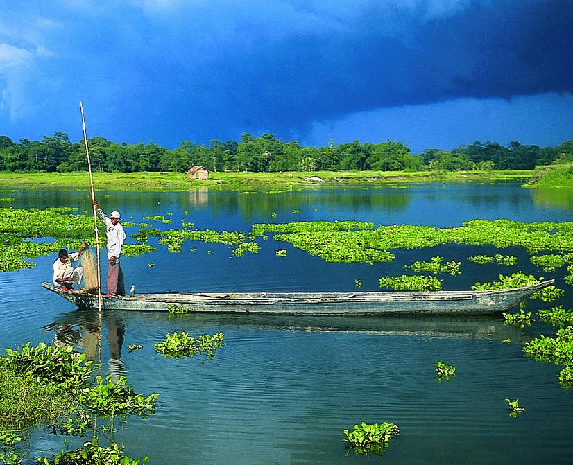 Majuli, an island in the Brahmaputra and Subansiri