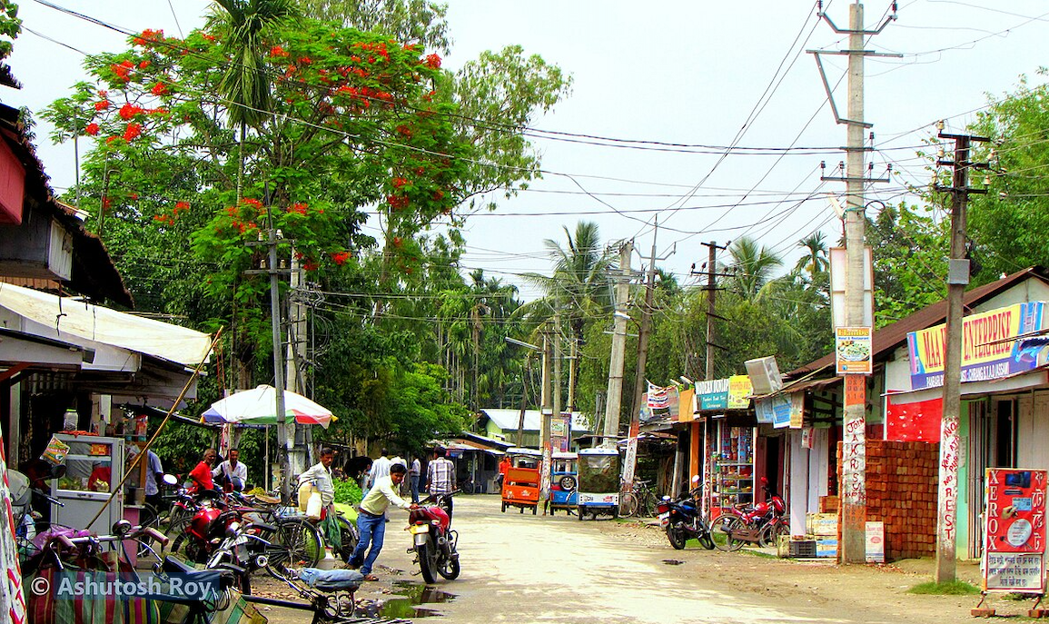 Dewkura Paar market in Bijni, a town in Bodoland