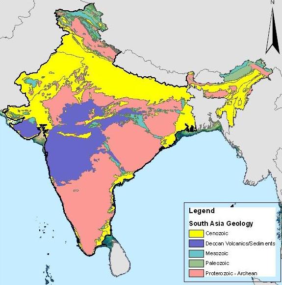 Geological map of India