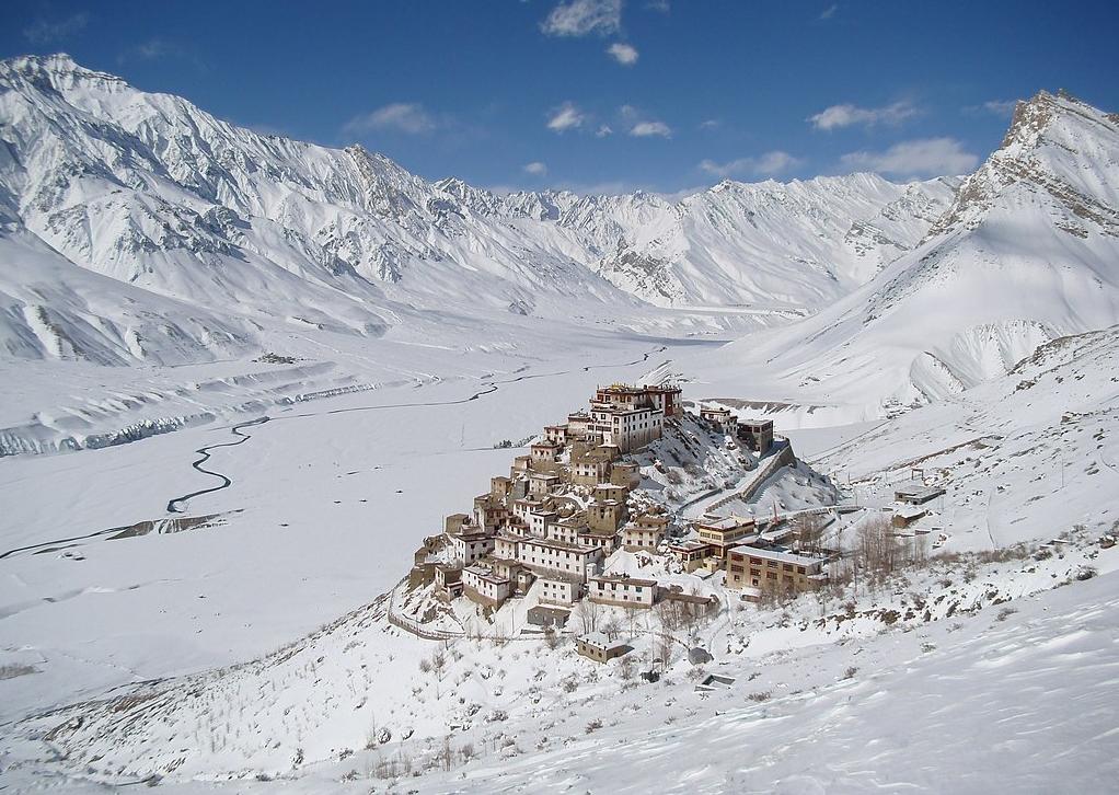 Kee Monastery, Spiti valley, in winter.