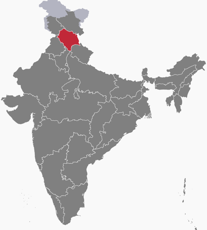 Location of Himachal Pradesh