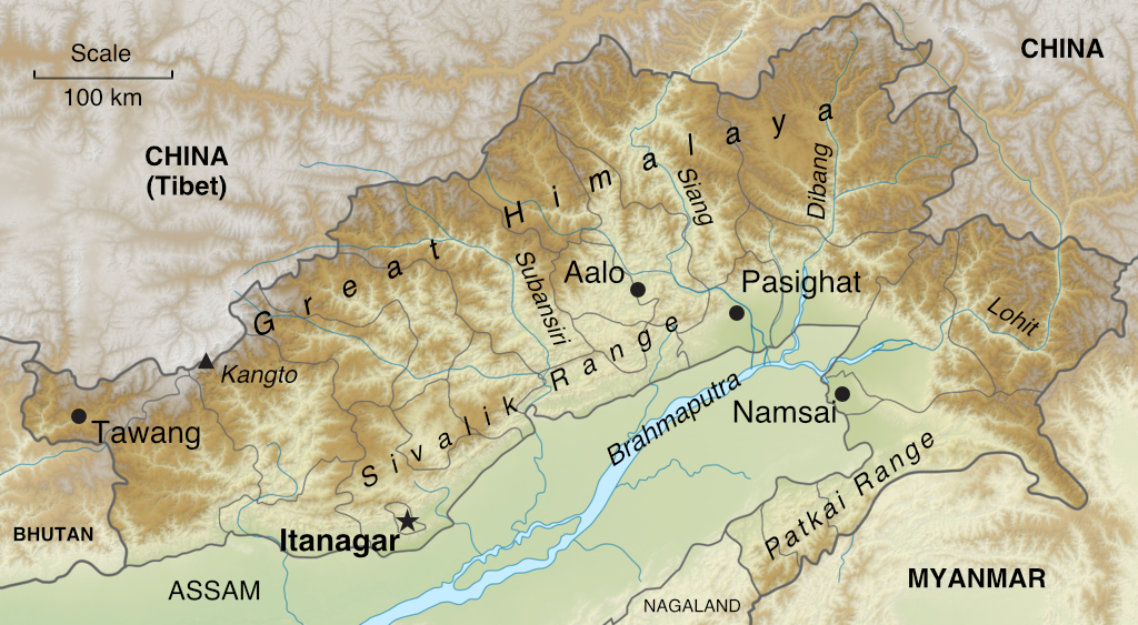 Map of Arunachal Pradesh (★ = state capital)
