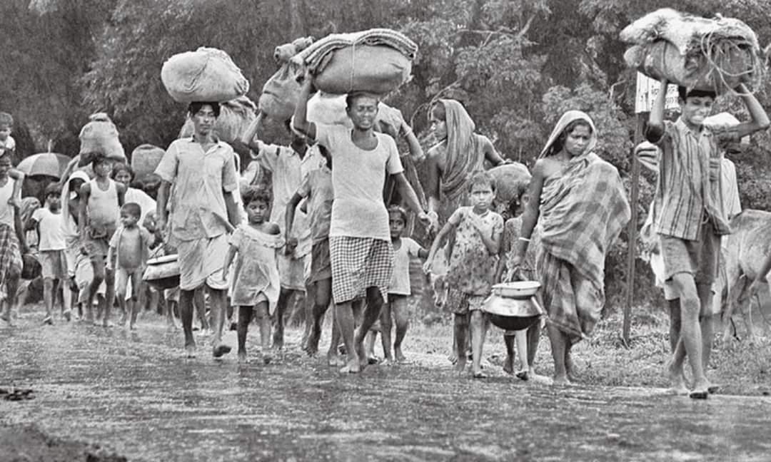 East Bengali refugees crossing into Tripura, 1971