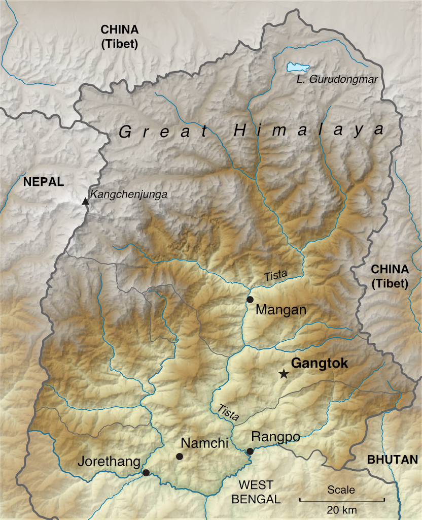 Map of Sikkim (★ = state capital)