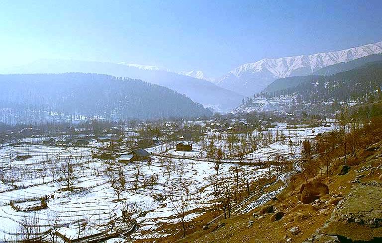 A view of the Vale of Kashmir in winter