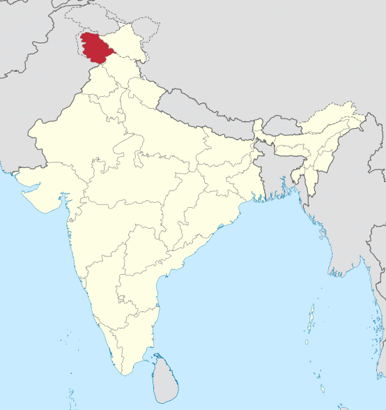 Location of Jammu and Kashmir