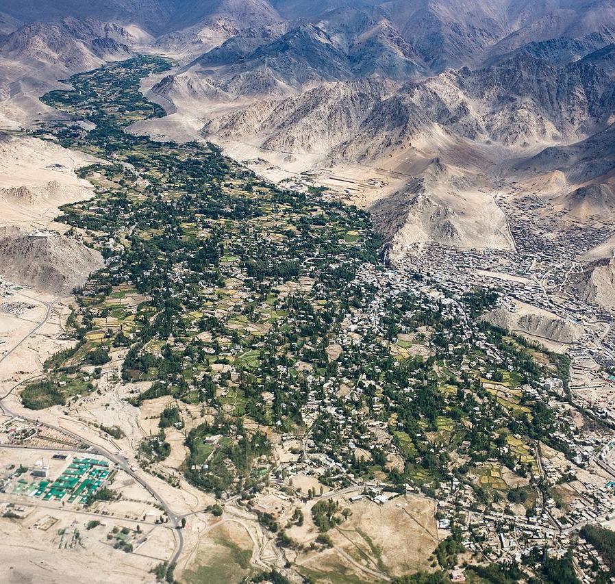 Aerial view of Leh