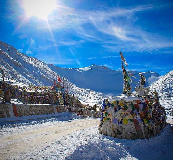 Khardung La, a mountain pass in the Ladakh Range