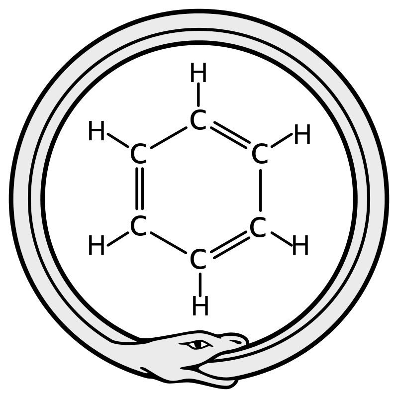 Kekulé saw a benzene ring as a snake eating its tail