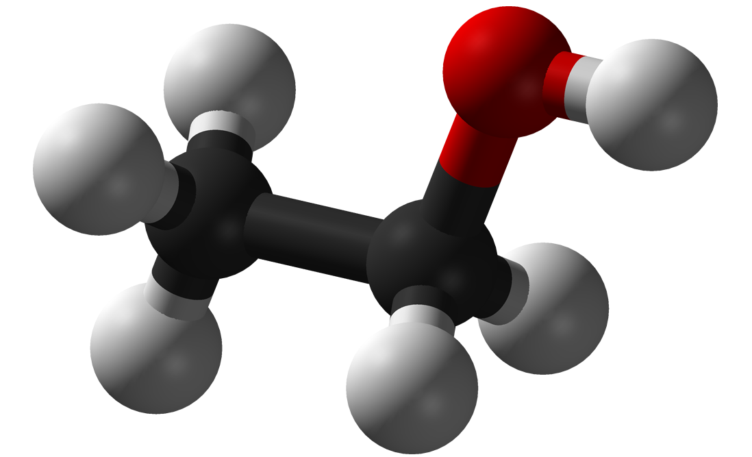 Model of the simple alcohol, ethanol