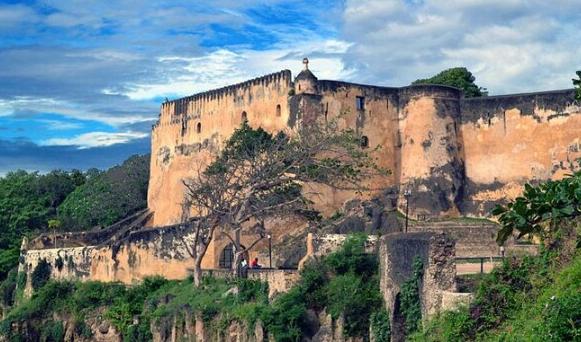 Fort Jesus, on Mombasa Island, a Portuguese fortress on the Swahili Coast, as it is today