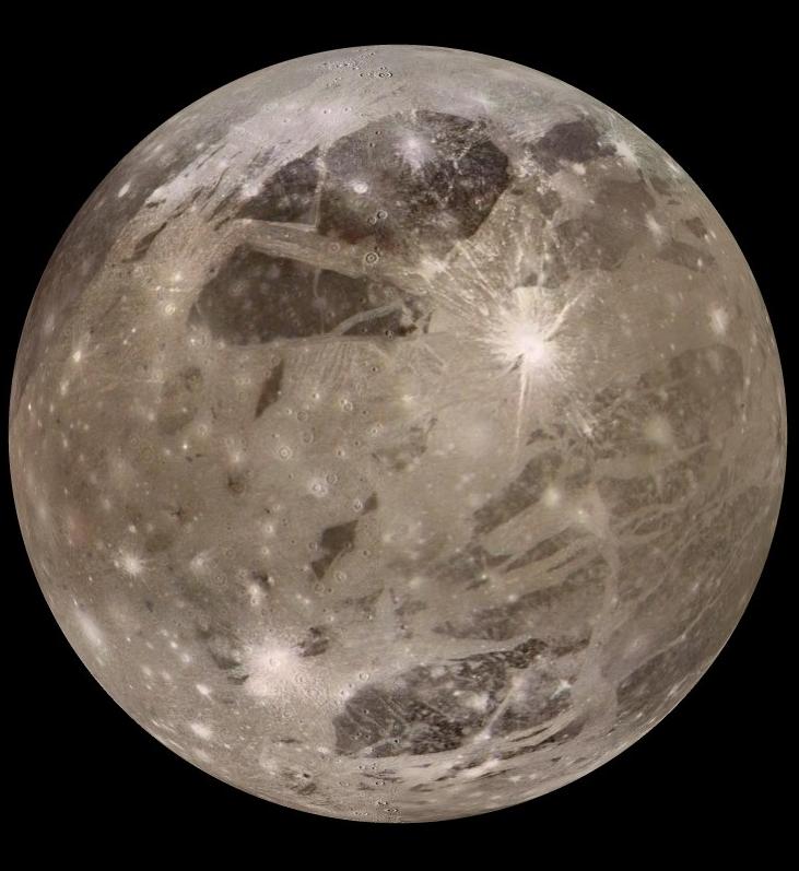 Dark and light regions on Ganymede's surface