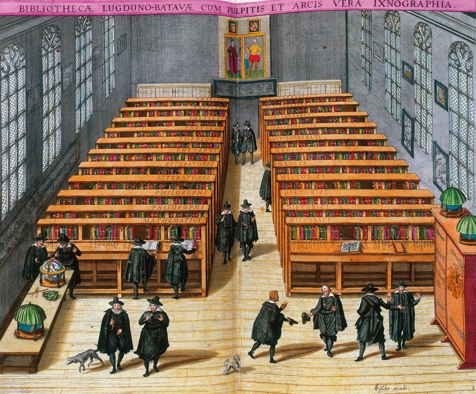 The library at the University of Leiden, 1610