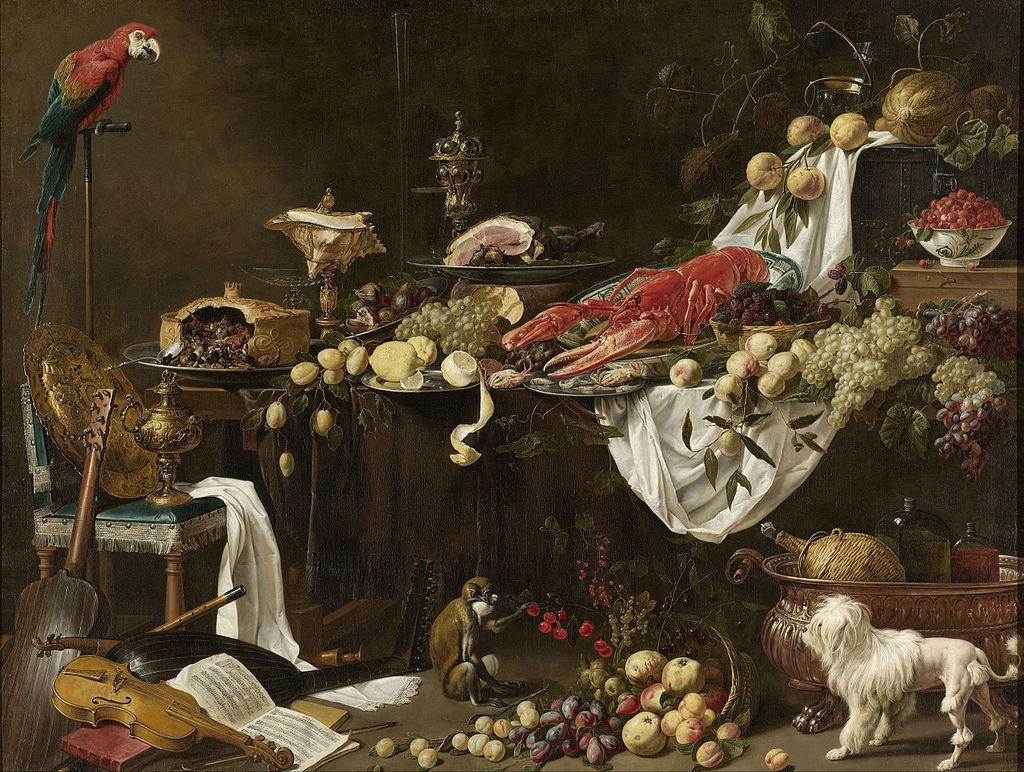 Pronkstilleven (Dutch for "ostentatious still life") by Adriaen van Utrecht, painted in 1644