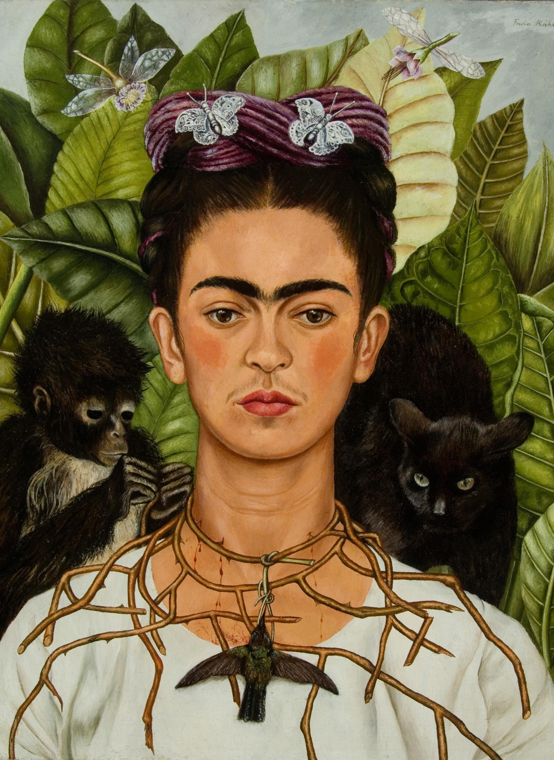 Self-portrait with Thorn Necklace and Hummingbird (1940)