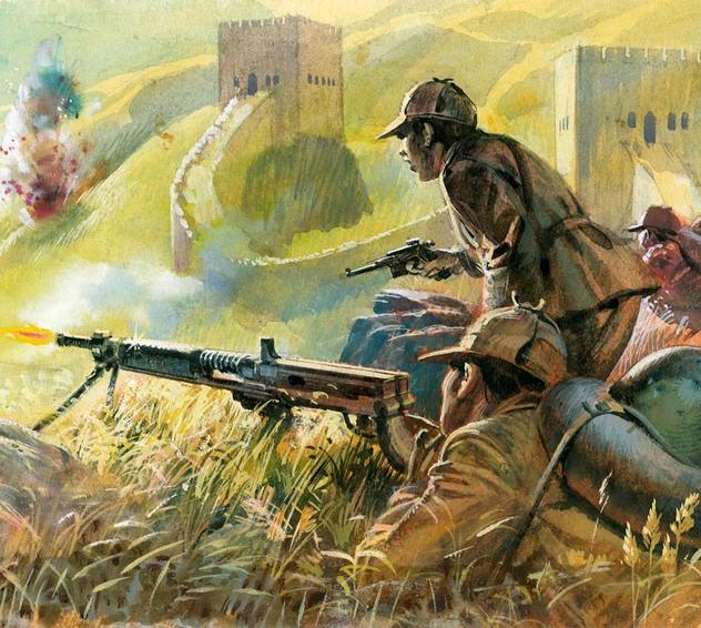 Japanese soldiers fighting at the Great Wall in 1938