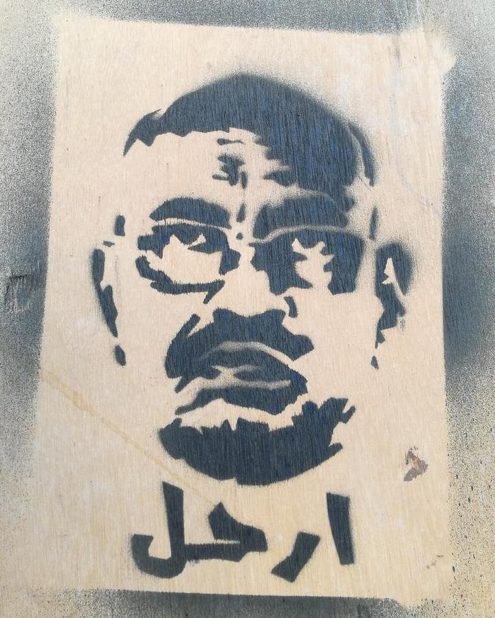 Image of Bashir with the caption: "Leave"