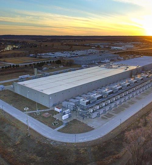Aerial view of the Google Data Center, Council Bluffs, Iowa