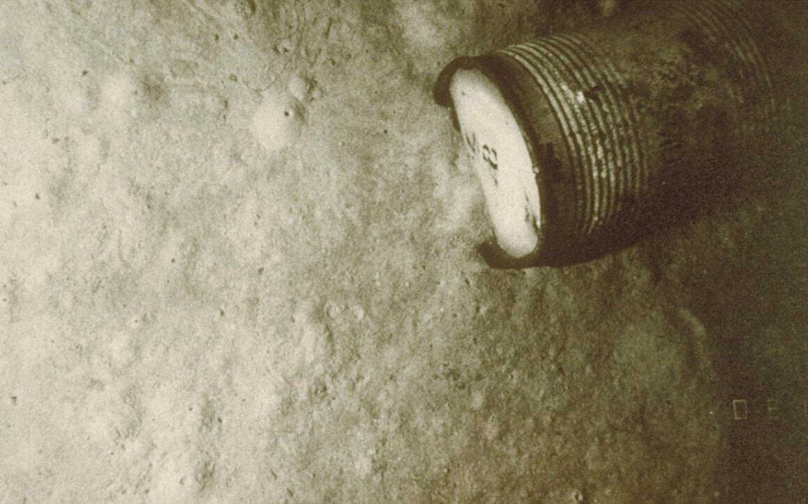 A drum of radioactive waste deep on the ocean floor