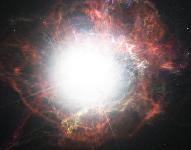 An artist's impression of a supernova explosion