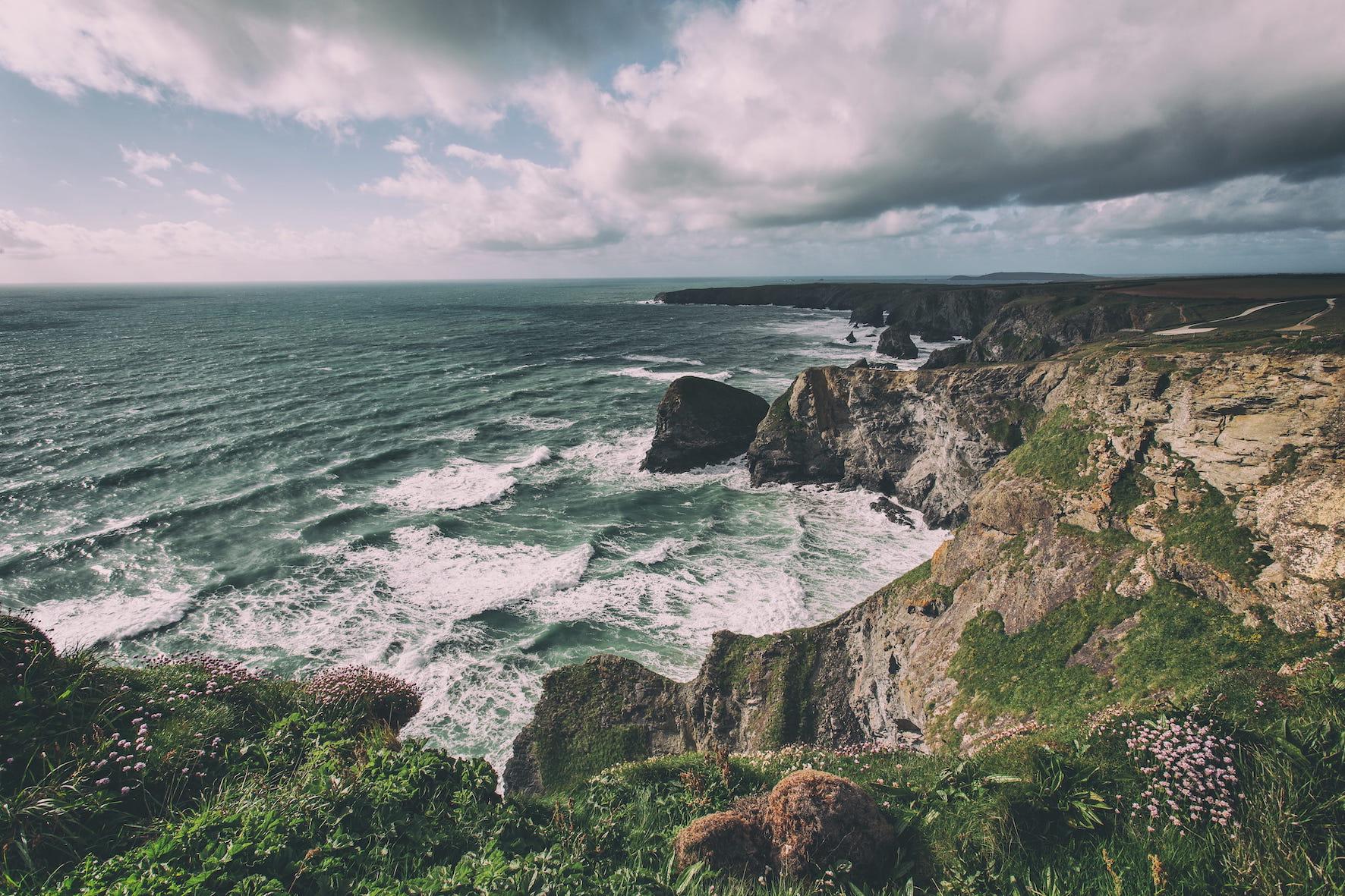 Looking out to the Atlantic Ocean from the cliffs of Cornwall