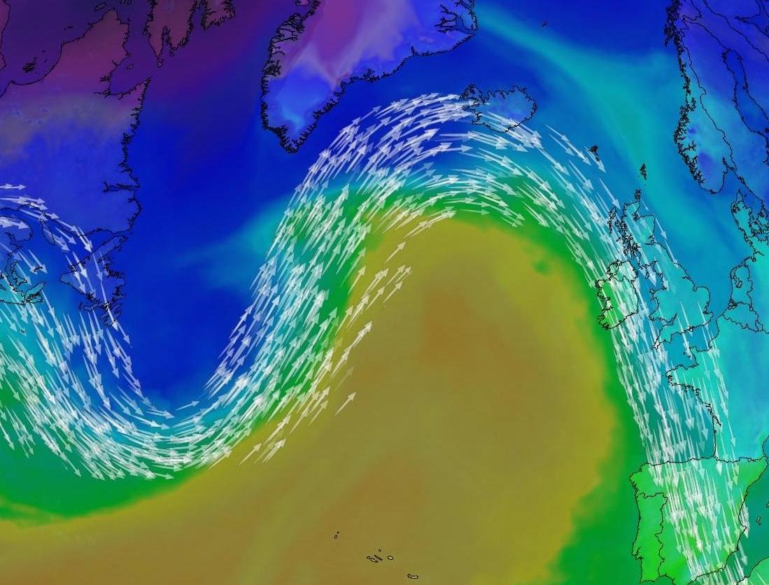 A map of the polar jet stream