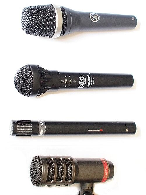 A range of different types of microphone