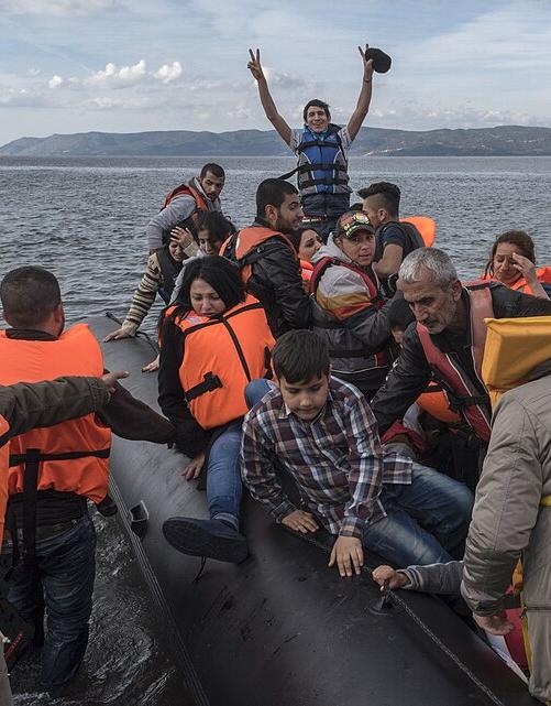 Syrian refugees arrive on Lesbos, October 2015