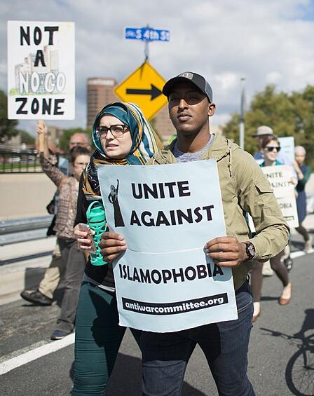 A rally in Minneapolis to denounce Islamophobia, 2016
