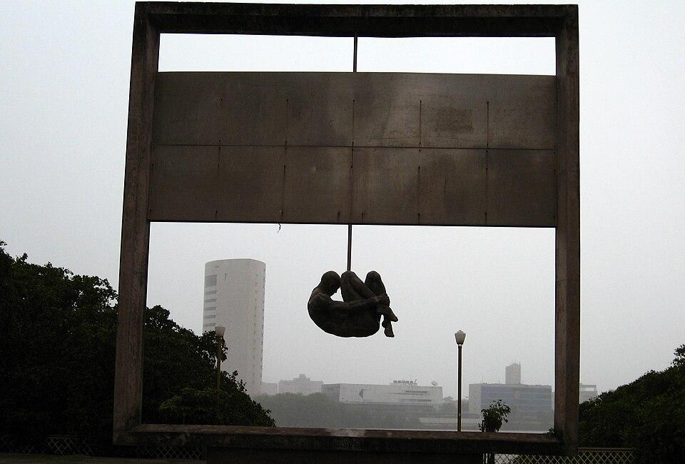 "Torture, never again", a monument in Recife, Brazil dedicated to the victims of the Brazilian military dictatorship (1964–85)