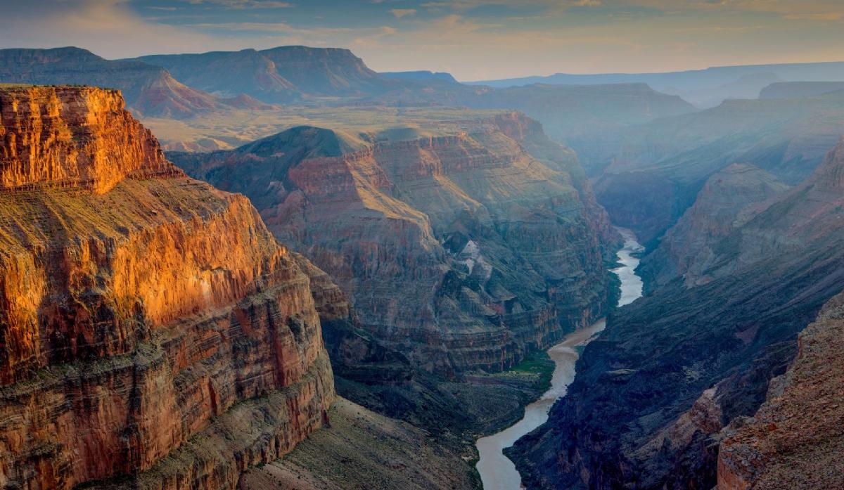 The Colorado River courses through the Grand Canyon in Arizona