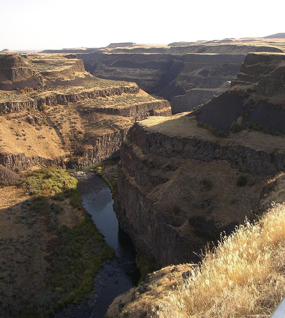 Layers of basalt in the Palouse Canyon