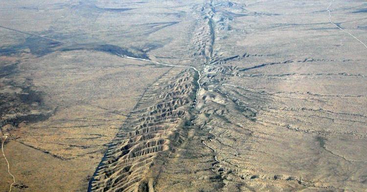 An aerial view of the San Andreas Fault, California