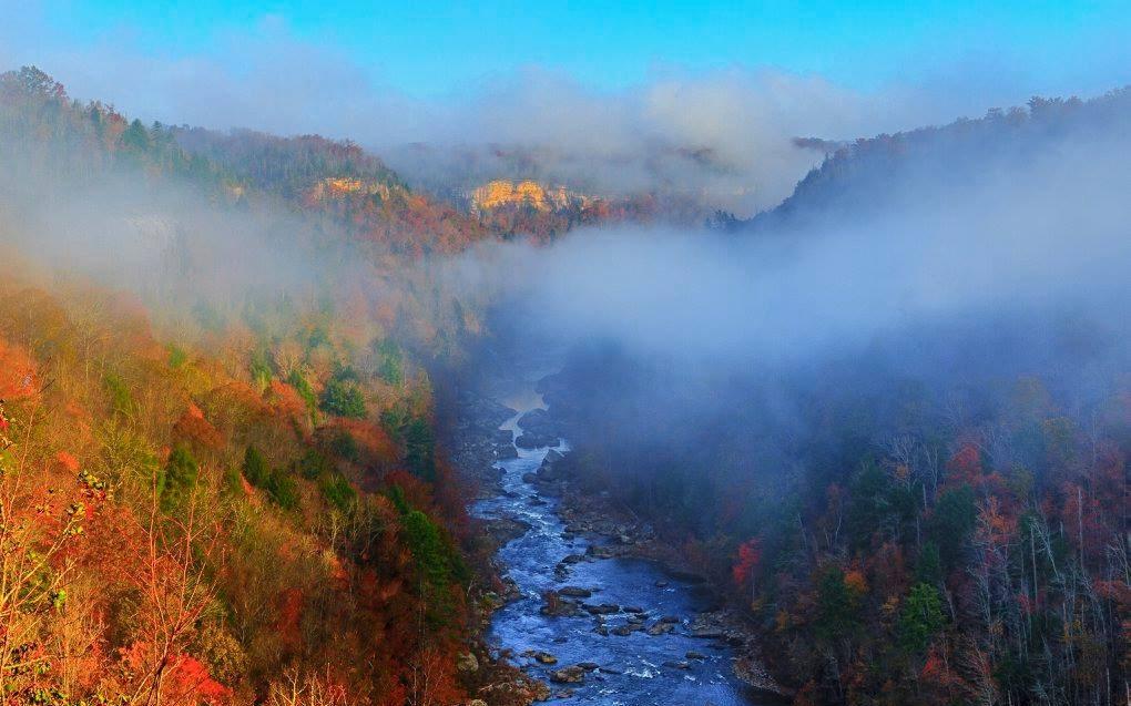 The Big South Fork, a tributary of the Cumberland River that flows across the Cumberland Plateau