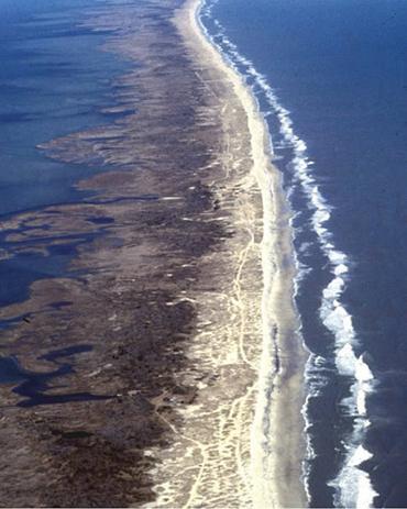 A barrier island in the Outer Banks, North Carolina
