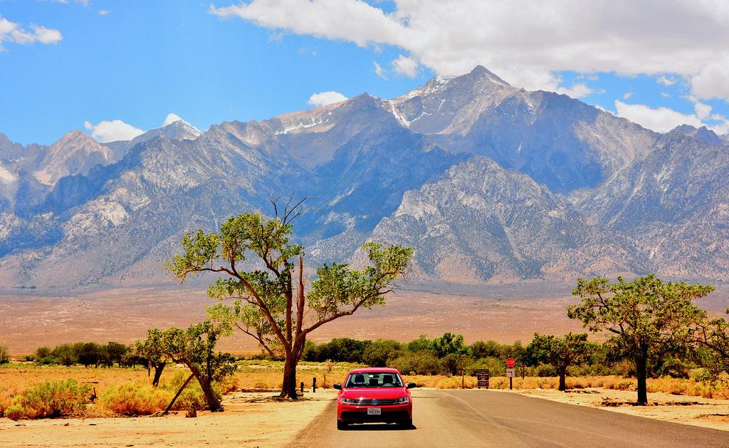 The eastern slopes of the Sierra Nevada, as seen from the arid Owens Valley in eastern California