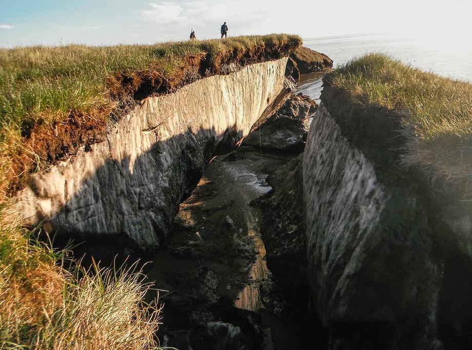 Permafrost beneath the soil of the North Slope