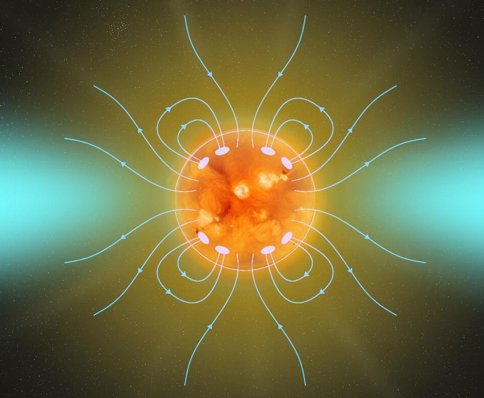 Solar magnetic field lines