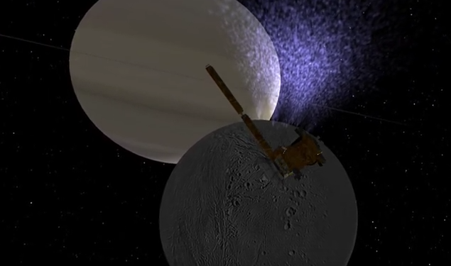 Animation of Cassini's flyby of Enceladus