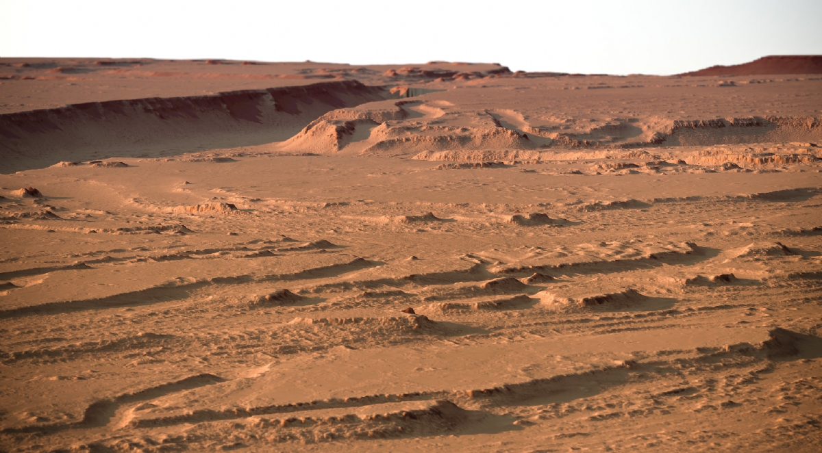 A view of the arid surface of Mars today