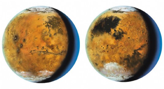 The two hemispheres of Mars