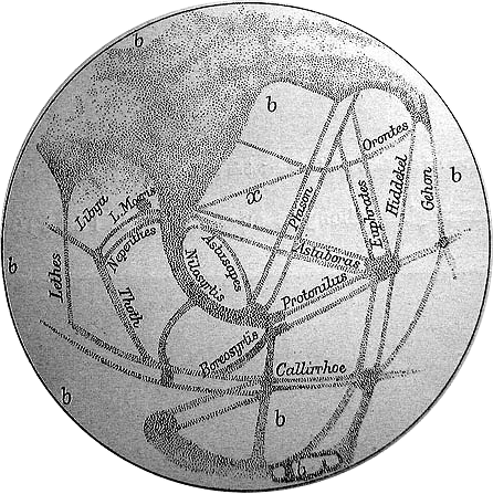 A 19th century map of Mars showing canals