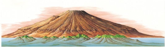 Olympus Mons compared to Hawaiian volcanoes